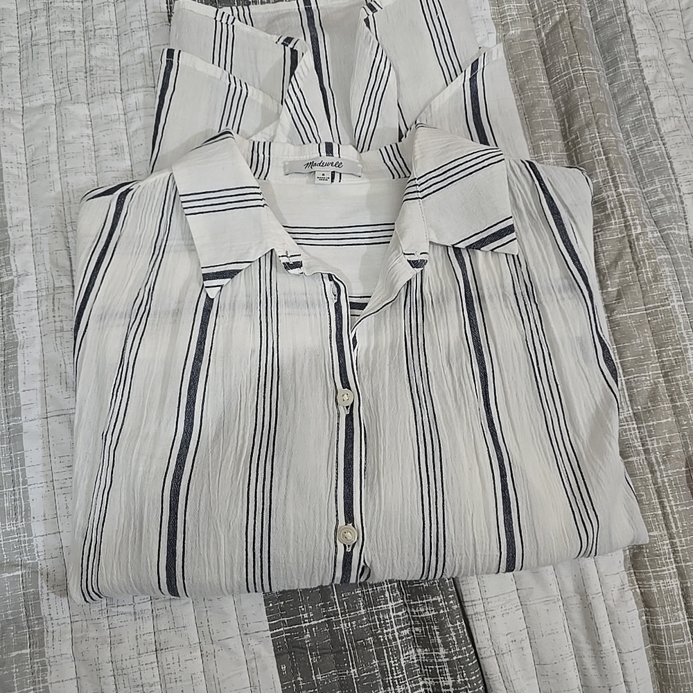Madewell Striped Button-Up Shirt Sz S